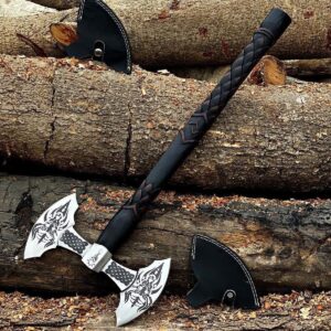 Fenrir’s Howl" Handmade Double-Headed Viking Axe – Symbol of Power and Valor