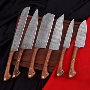 Damascus Chef Knife set - Walnut Wood handle
