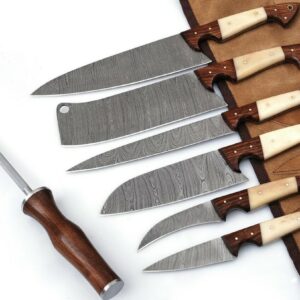 7pcs Kitchen knife set - Handmade Damascus