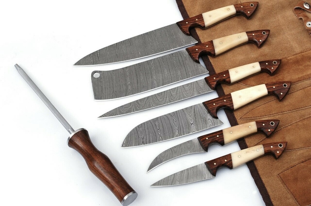 7pcs Kitchen knife set - Handmade Damascus
