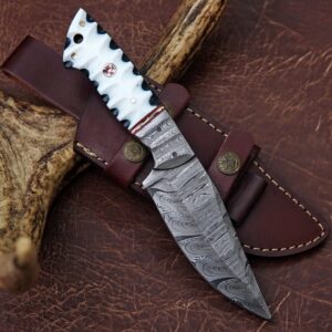 Damacus Hunting Knife - Bone Handle