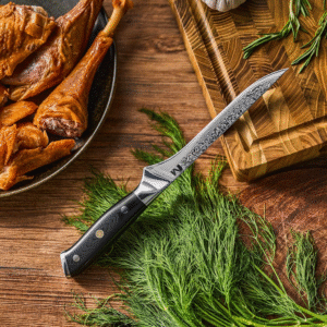 Curved boning Knife, Black beautiful Handle