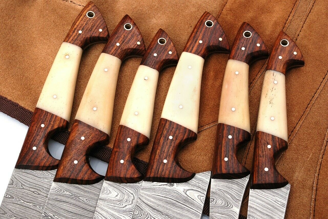 7pcs Kitchen knife set - Handmade Damascus - Image 3